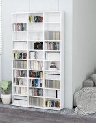 vidaXL Етажерка за компактдискове бяла 102x23x1775 см инженерно дърво