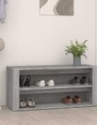 vidaXL Етажерка за обувки бетонно сива 100x35x45 см инженерно дърво