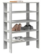 vidaXL Етажерка за обувки бетонно сива 61x32x875см инженерно дърво