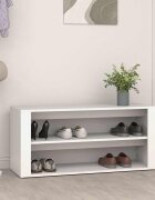 vidaXL Етажерка за обувки бяла 100x35x45 см инженерно дърво