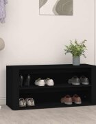 vidaXL Етажерка за обувки черна 100x35x45 см инженерно дърво