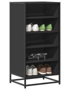 vidaXL Етажерка за обувки черна 48x38x975 см инженерно дърво