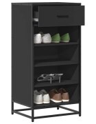 vidaXL Етажерка за обувки черна 48x38x975 см инженерно дърво