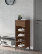 vidaXL Етажерка за обувки кафяво дъб 40x36x105 см инженерно дърво