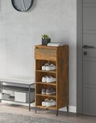 vidaXL Етажерка за обувки опушен дъб 40x36x105 см инженерно дърво