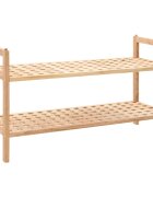 vidaXL Етажерка за обувки орехово дърво масив 69x26x40 cм