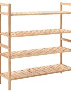 vidaXL Етажерка за обувки орехово дърво масив 69x26x81 cм
