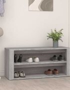 vidaXL Етажерка за обувки сив сонома 100x35x45 см инженерно дърво