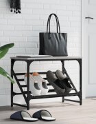 vidaXL Етажерка за обувки сив сонома 60x30x45 см инженерно дърво