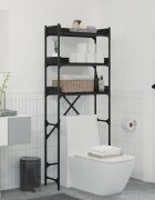 vidaXL Етажерка за перална машина с рафт Черно 0ak 67 x 25 x 163 см