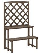 vidaXL Етажерка за саксии с пергола сива 70x42x115 см чам масив