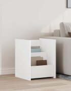 vidaXL Етажерка за списания Бяло 35 x 35 x 45 см Инженерна дървесина