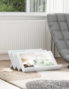 vidaXL Етажерка за списания Бяло 65 x 53 x 285 см Инженерна дървесина