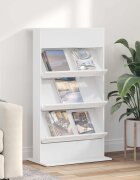 vidaXL Етажерка за списания Бяло 70 x 41 x 126 см Инженерна дървесина