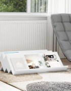 vidaXL Етажерка за списания Бяло 90 x 53 x 285 см Инженерна дървесина