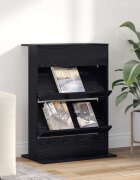 vidaXL Етажерка за списания Черния дъб 70 x 41 x 96 см