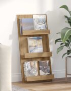 vidaXL Етажерка за списания Дъб 51 x 11 x 102 см Инженерна дървесина