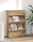 vidaXL Етажерка за списания Дъб 70 x 41 x 96 см Инженерна дървесина