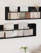 vidaXL Етажерка за списания с рафт 2 бр. Черния дъб 100 x 12 x 30 см