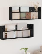 vidaXL Етажерка за списания с рафт 2 бр. Черния дъб 80 x 12 x 30 см