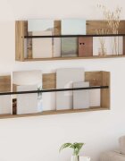 vidaXL Етажерка за списания с рафт 2 бр. Дъб 100 x 12 x 30 см