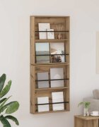 vidaXL Етажерка за списания с рафт 2 бр. Дъб 60 x 12 x 70 см