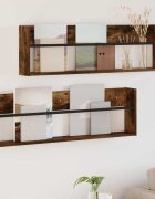 vidaXL Етажерка за списания с рафт 2 бр. Димян дъб 100 x 12 x 30 см