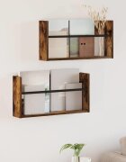 vidaXL Етажерка за списания с рафт 2 бр. Димян дъб 60 x 12 x 30 см