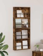 vidaXL Етажерка за списания с рафт 2 бр. Опушен дъб 60 x 12 x 70 см