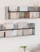vidaXL Етажерка за списания с рафт 2 бр. Сив Сонома 100 x 12 x 30 см
