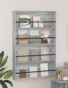 vidaXL Етажерка за списания с рафт 2 бр. Сив Сонома 100 x 12 x 70 см