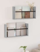 vidaXL Етажерка за списания с рафт 2 бр. Сив Сонома 60 x 12 x 30 см