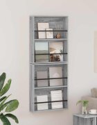 vidaXL Етажерка за списания с рафт 2 бр. Сив Сонома 60 x 12 x 70 см