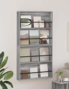 vidaXL Етажерка за списания с рафт 2 бр. Сив Сонома 80 x 12 x 70 см