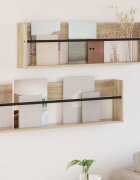 vidaXL Етажерка за списания с рафт 2 бр. Сонома дъб 100 x 12 x 30 см