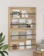 vidaXL Етажерка за списания с рафт 2 бр. Сонома дъб 100 x 12 x 70 см