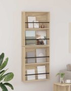 vidaXL Етажерка за списания с рафт 2 бр. Сонома дъб 60 x 12 x 70 см