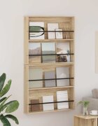 vidaXL Етажерка за списания с рафт 2 бр. Сонома дъб 80 x 12 x 70 см