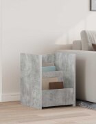 vidaXL Етажерка за списания с рафт Бетоново сиво 35 x 35 x 45 см