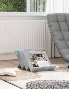 vidaXL Етажерка за списания с рафт Бетоново сиво 53 x 40 x 285 см
