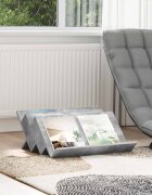 vidaXL Етажерка за списания с рафт Бетоново сиво 65 x 53 x 285 см