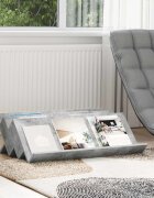 vidaXL Етажерка за списания с рафт Бетоново сиво 90 x 53 x 285 см