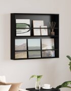 vidaXL Етажерка за списания с рафт Черния дъб 80 x 12 x 70 см