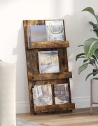 vidaXL Етажерка за списания с рафт Димян дъб 51 x 11 x 102 см