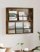 vidaXL Етажерка за списания с рафт Димян дъб 80 x 12 x 70 см