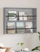 vidaXL Етажерка за списания с рафт Сив Сонома 100 x 12 x 70 см