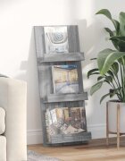 vidaXL Етажерка за списания с рафт Сив Сонома 43 x 11 x 102 см