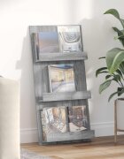 vidaXL Етажерка за списания с рафт Сив Сонома 51 x 11 x 102 см