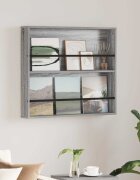 vidaXL Етажерка за списания с рафт Сив Сонома 80 x 12 x 70 см