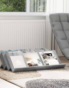 vidaXL Етажерка за списания с рафт Сив Сонома 90 x 53 x 285 см
